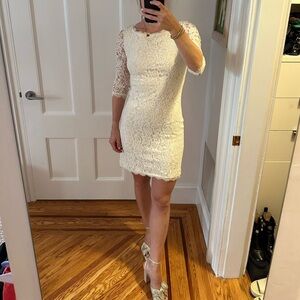 White lace Diane von Furstenberg dress
